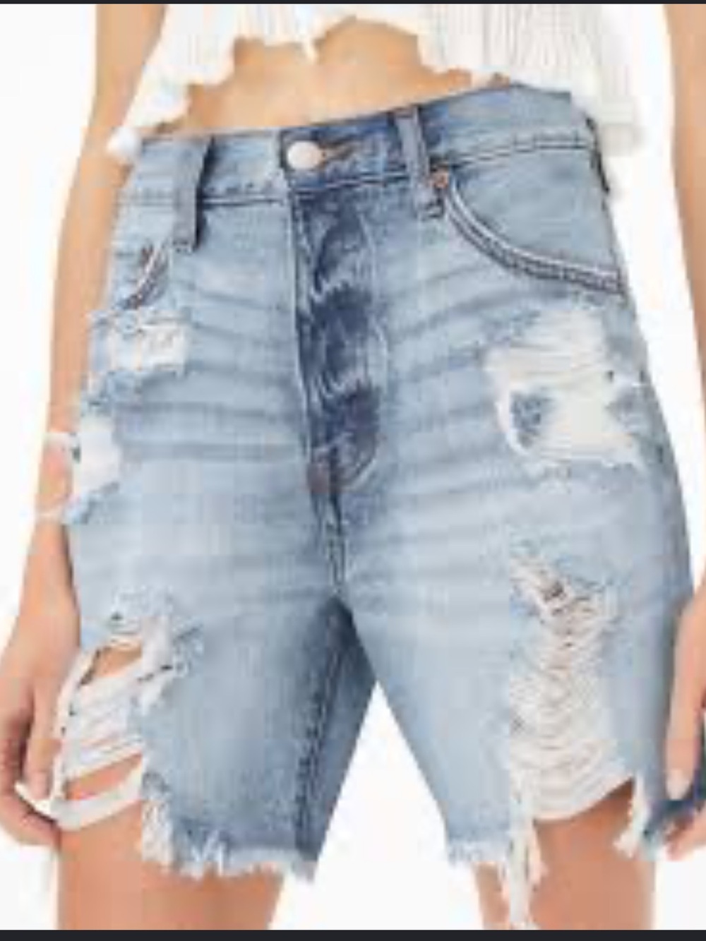Aeropostale Light Blue Distressed Denim Shorts